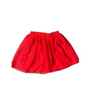 Sparkly Tulle Skirt - Girls 6-6X. Red- Sparkle Glitter - Lined